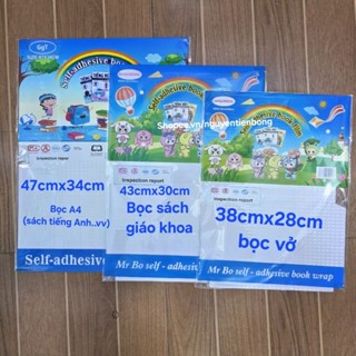 10 tờ bọc sách decal, bọc vở đề can, bọc A4 có keo dán