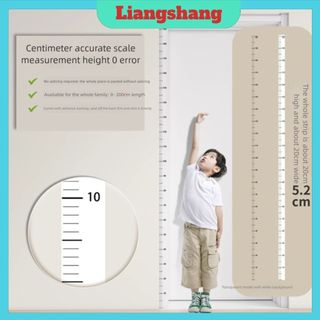 Nhãn dán đo chiều cao - Decal thước đo, Biểu đồ tăng trưởng tự dính chiều cao 2M trong suốt có thể tháo rời .