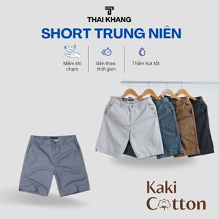 Quần short kaki nam THÁI KHANG vải cotton dày mềm form chấm gối bassic lịch sự  QUAN01