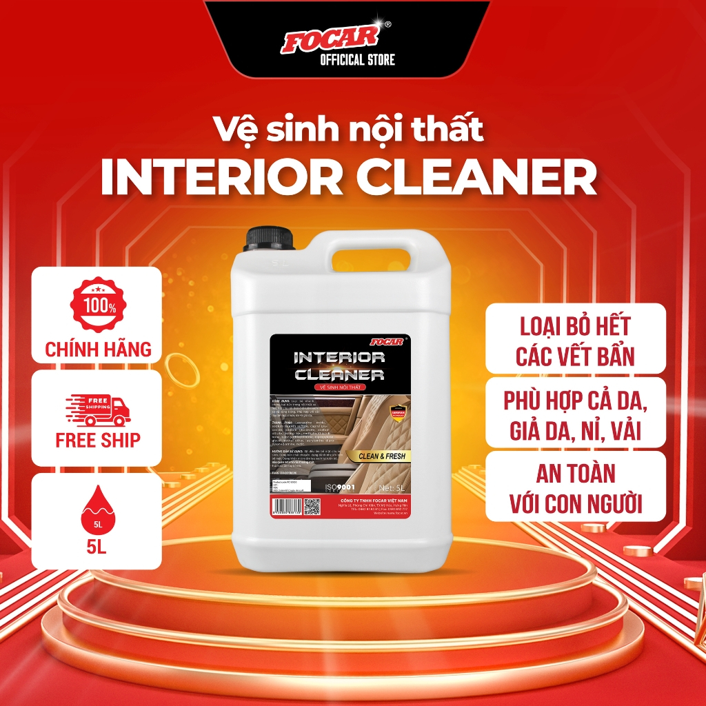 Dung dịch vệ sinh nội thất ô tô Focar Interior Cleaner 5L