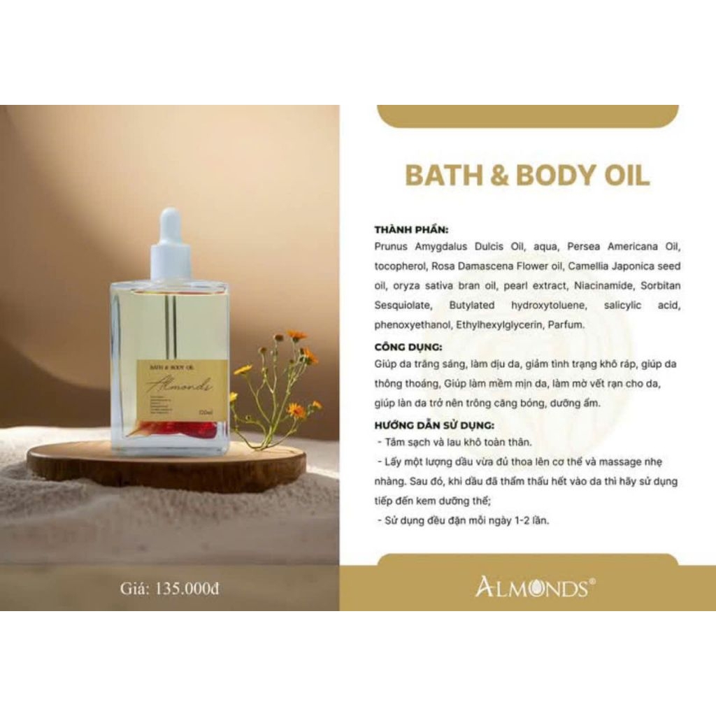 BODY OIL CHÍNH HÃNG ALMONDS