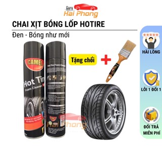 Combo Chai xịt bóng vỏ, làm đen lốp xe và phục hồi nhựa nhám CAMEL HOTTIRE tặng kèm 1 chổi