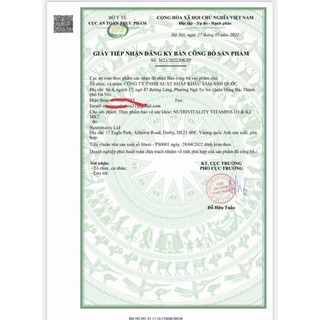 (Hàng nhập khẩu) Vitamin D3K2 MK7 Nutrivitality Anh Quốc