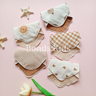 Set 5 Khăn Sữa "TONE NÂU" 4 Lớp, Chất Xô Muslin Mềm Mại, Thấm Hút Tốt, Phối 2 Mặt Hoạ Tiết