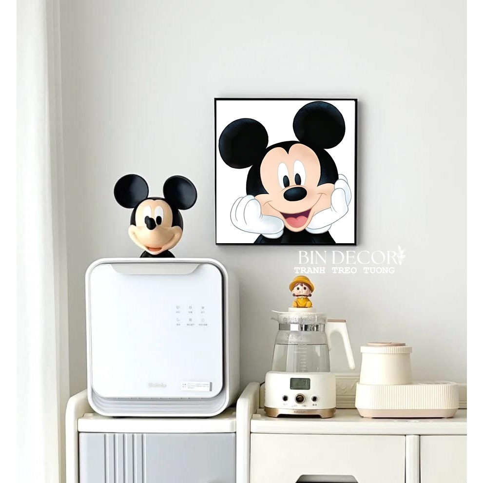 (HCM)Tranh chuột Mickey,tranh treo tường trang trí phòng bé, trang trí tiệm kèm đinh treo