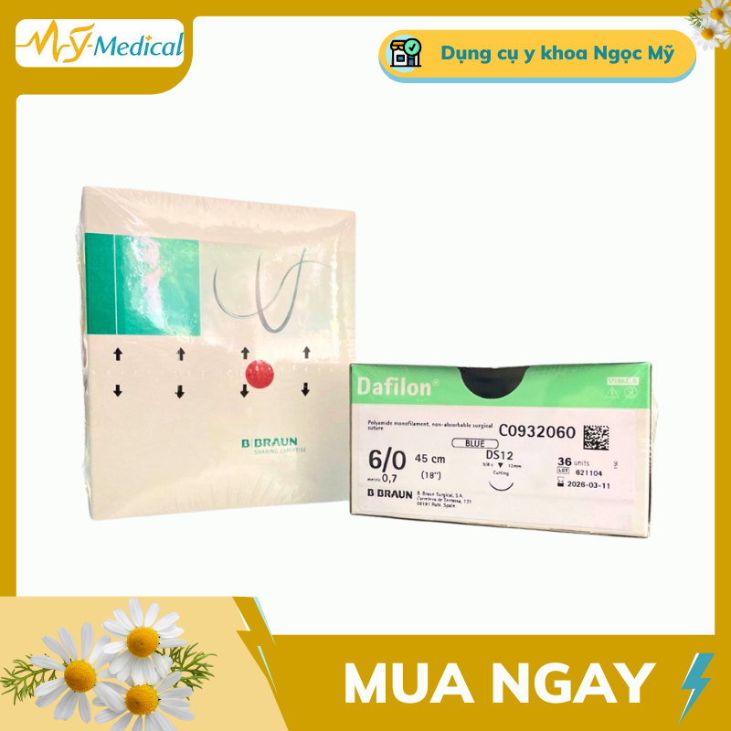 Chỉ phẫu thuật Dafilon 6/0 BBraun Hộp 36 tép