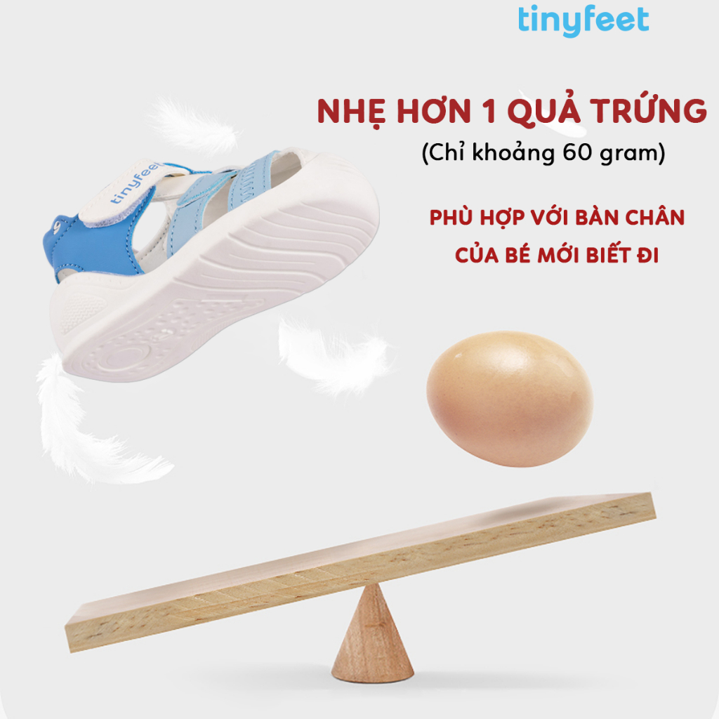 Sandal Tập Đi Cho Bé Siêu Nhẹ TINYFEET TN04 Dép Tập Đi Cho Bé Trai Bé Gái 1 Tuổi 2 Tuổi 3 Tuổi | BigBuy360 - bigbuy360.vn