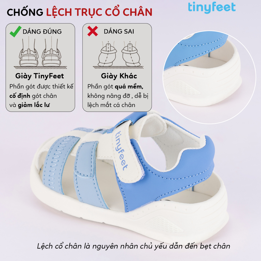 Sandal Tập Đi Cho Bé Siêu Nhẹ TINYFEET TN04 Dép Tập Đi Cho Bé Trai Bé Gái 1 Tuổi 2 Tuổi 3 Tuổi | BigBuy360 - bigbuy360.vn