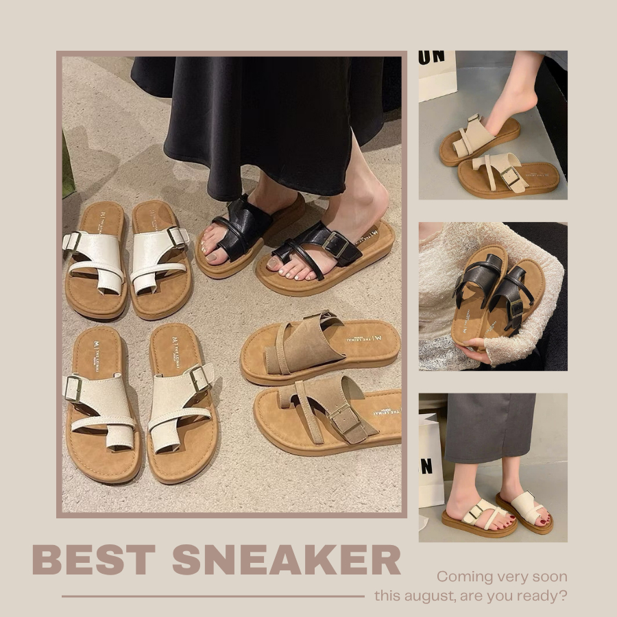 Dép Lê Nữ, Dép Lê Xỏ Ngón Quai Ngang Da Lộn Phong Cách-N24.