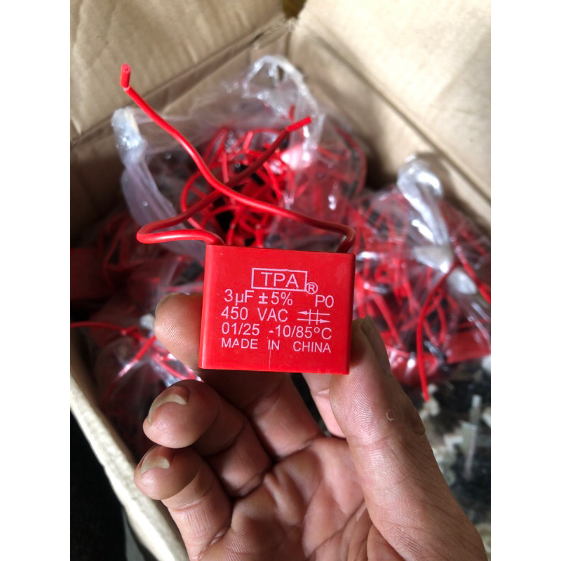 ComBo TỤ ĐỎ 3uf XỊN QUẠT, QUẠT HƠI NƯỚC HÀNG TỐT <capa quạt > tụ 400v