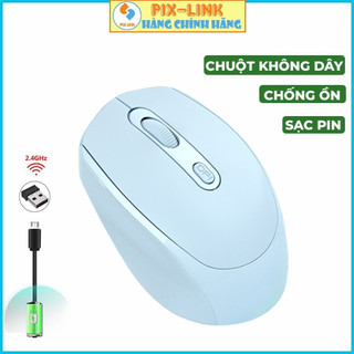  Chuột không dây tự sạc pin PIX-LINK M100 ko tiếng click sạc 1 lần dùng 8 tuần cho laptop MCBook PC Tablet PAD 
