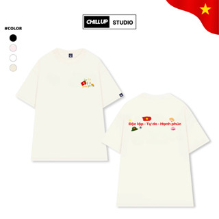 Áo Thun Oversize ChillUp Studio BST27 Độc Lập Tự Do Cotton Mềm Mại Cho Nam Nữ Form Rộng Tay Lỡ Streetwear