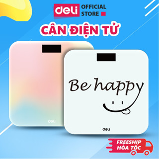 Cân Điện Tử Sức Khỏe DELI Chịu Tải 180KG Màn Hình Số LCD Cân Chính Xác Thiết Kế Nhỏ Gọn Cho Gia Đình