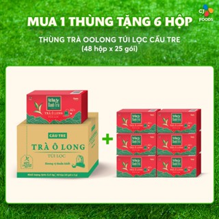 [Tặng 6 hộp trà] Thùng 48 hộp Trà Oolong Túi Lọc Cầu Tre - Hộp 25 gói x 48 hộp (Trà túi lọc o long/ô long ngon)