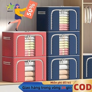  Hộp đựng quần áo khung thép Khung Thép Túi Đồ Đa Năng Đựng Quần Áo Chăn Màn Có thể gập lại kích vải 158L Cao Cấp 