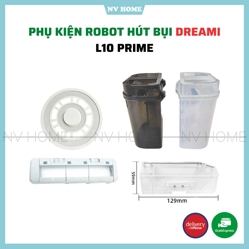 Phụ kiện Robot dreami l10 prime, mijia omni, mijia 1s, mijia infinite 1s, hộp nước sạch,bẩn, gắn giẻ