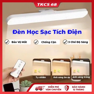  Đèn học  bảo vệ mắt để bàn  tích điện có remote đèn led gắn bàn học tích điện đa năng điều chỉnh xoay 80 độ bảo vệ mắt 