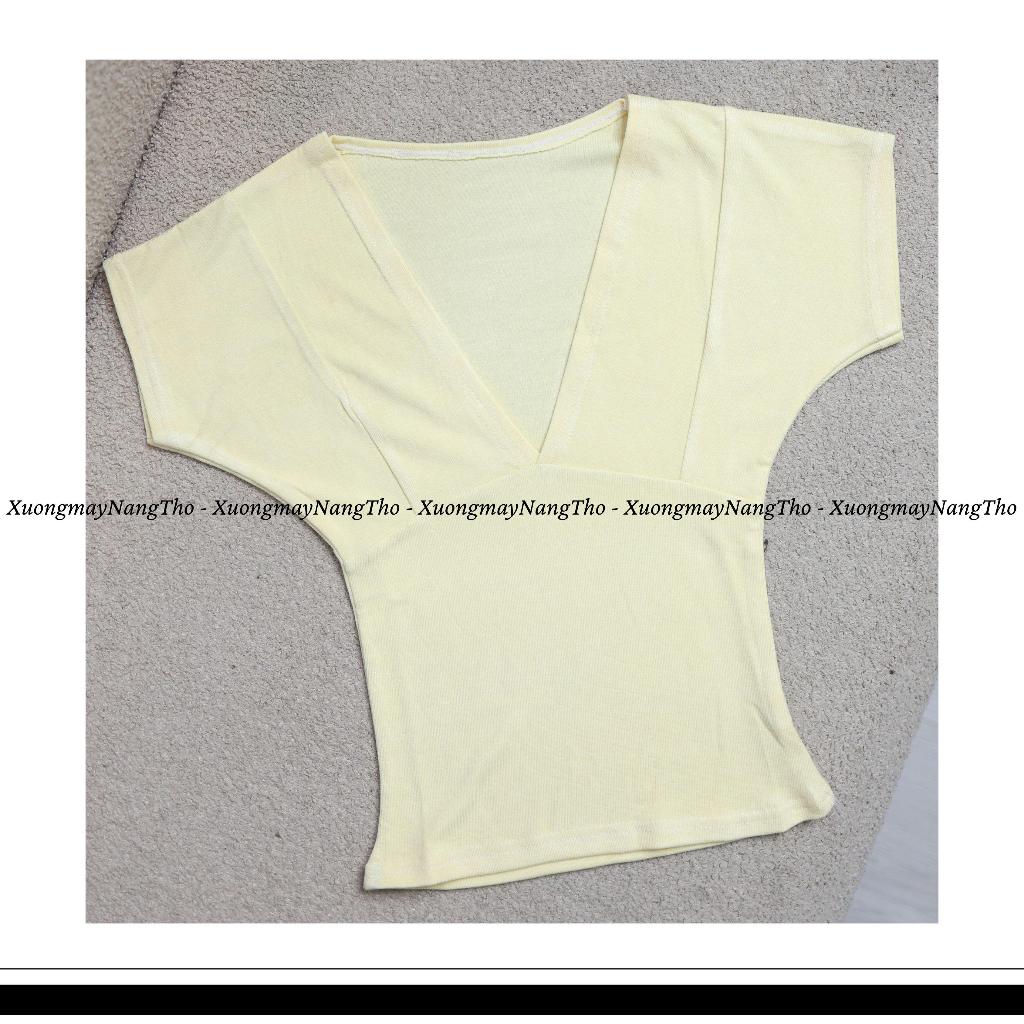 725 Áo Ôm Body Trendy Cổ Tym Tay Hến Chất Thun Cotton Co Giãn | BigBuy360 - bigbuy360.vn