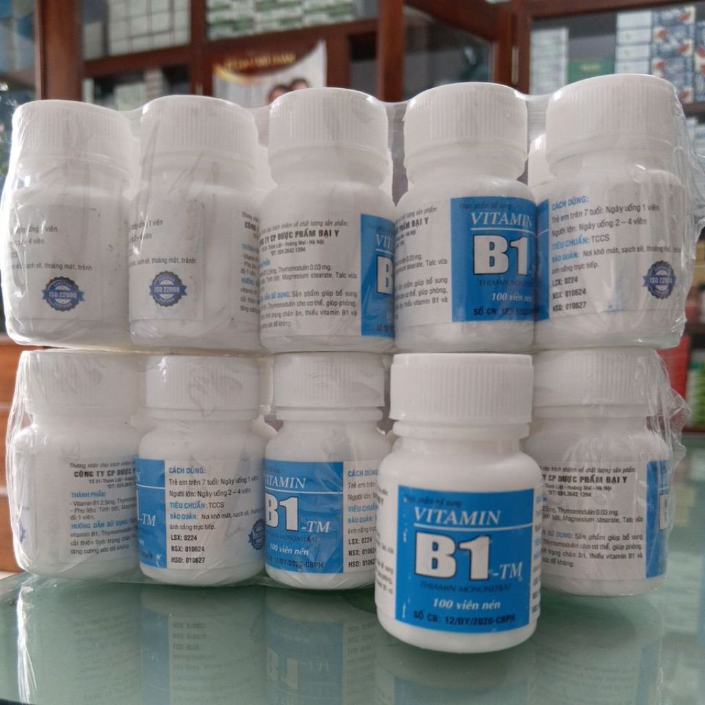 Combo 10 lọ Vitamin B1 Đại Y Vistamin B1 Đại Uy 100 viên - Hỗ trợ tiêu hóa và làm đẹp hiệu quả cho s