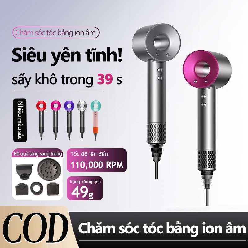 Máy sấy tóc ion âm mini nóng lạnh sấy khô siêu nhanh, máy sấy tóc ion âm 2 chiều nóng lạnh, chăm sóc