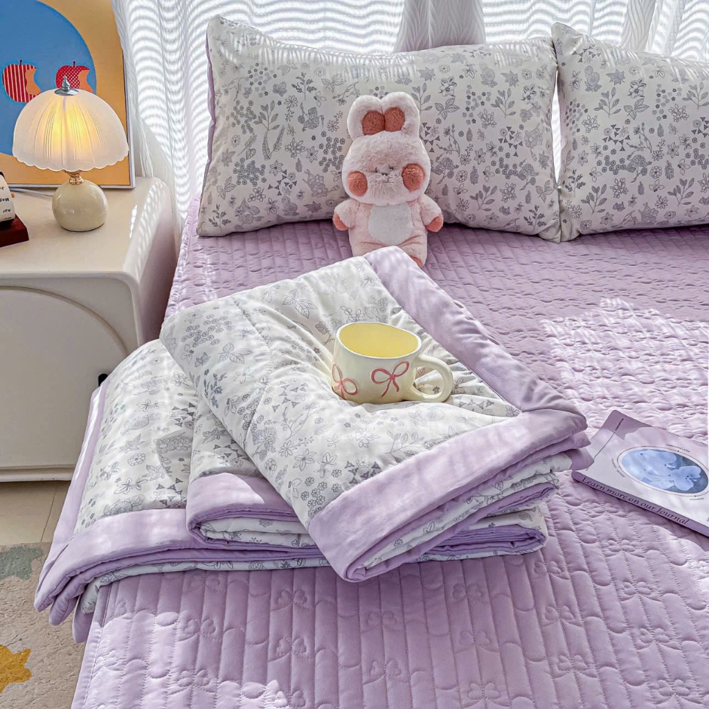 (Set 4 món) Bộ Chăn Ga Gối Trần Bông Cotton Đũi Ga Chun Ga Trải Giường Nhiều Kích Thước  Mẫu Mẫ Đa D