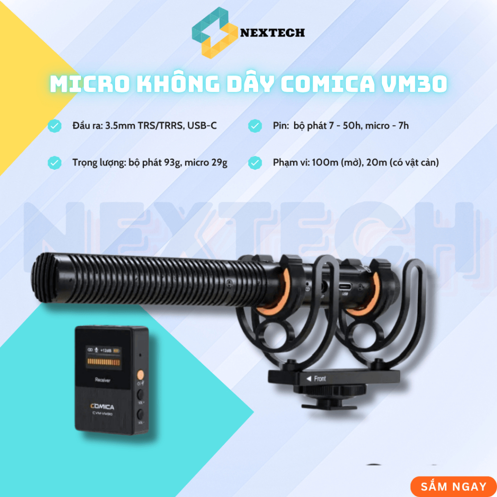 🎙️ MICRO KHÔNG DÂY COMICA VM30 2.4G – ÂM THANH CHUYÊN NGHIỆP, LINH HOẠT CHO MỌI NỘI DUNG 🎙️