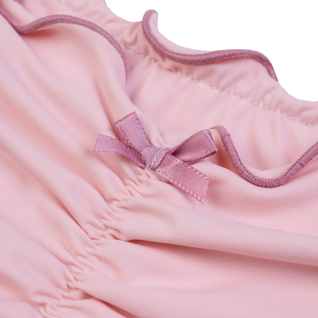 Bikini 2 Mảnh Thiết Kế Nhún Bèo Phối Nơ Hồng - Brand TSUN Chính Hãng - Pink Aura Bikini Nữ | BigBuy360 - bigbuy360.vn