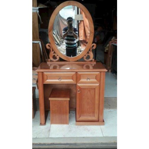 Bàn trang điểm gỗ xoan đào dài 80cm kèm ghế, bàn trang điểm gương led tùy mẫu