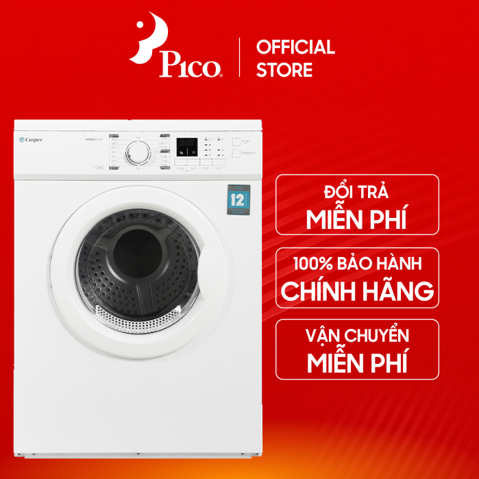 [Pico Official - Lắp đặt 0Đ HN HCM] Máy sấy thông hơi Casper 7.2 Kg TD-72VWD