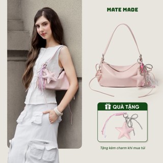 [TẶNG KÈM CHARM] Túi Xách Nữ Cloudy Lọ Lem MATE MADE - Dáng Mềm Trẻ Trung - Màu Hồng Nữ Tính