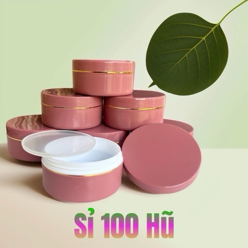 [Giá sĩ] combo 100 hủ đựng kem body 100gr-200gr-500gr (k100-k200-k500)/ màu hồng đất/ có nắp lót chống tràn