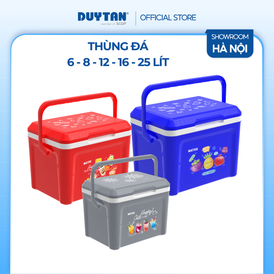 Thùng đá giữ nhiệt 6, 8, 12, 16, 25 Lít DUY TÂN công nghệ PU foam, giữ lạnh đến 24 giờ
