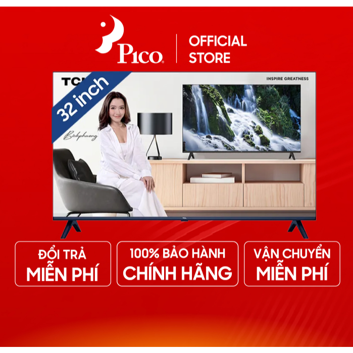 [Pico Official - Lắp đặt 0Đ HN HCM] Tivi LED TCL 32 inch 32S5400A Android TV