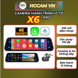 Camera hành trình ghi hình sắc nét 4k, Apple CarPlay, Android Auto thông báo tốc độ OWL X6 Pro gắn gương xe - OWl CAM