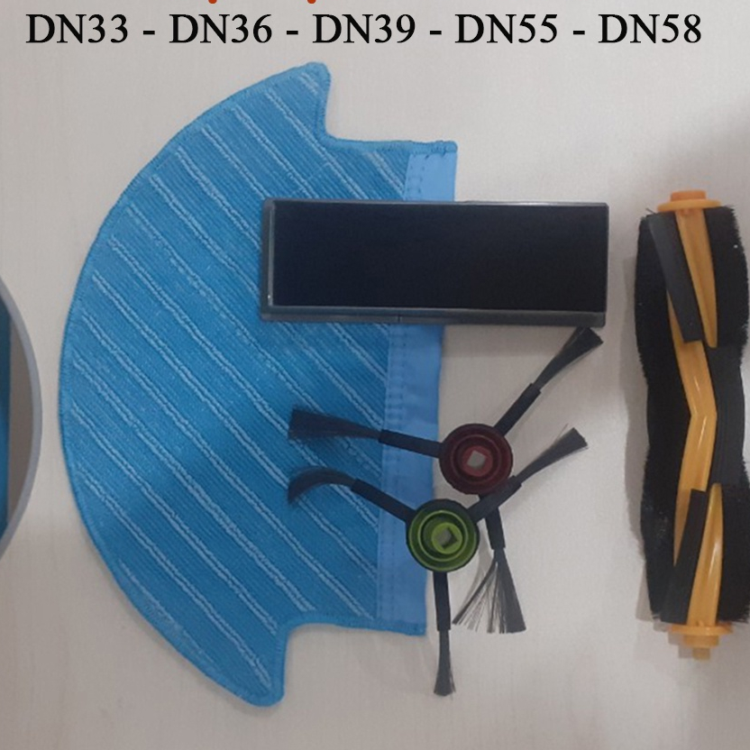 Phụ kiện robot hút bụi DN33, DN36, DN39, DN55, DN58 - chổi cạnh, chổi giữa, lọc bụi, khăn lau.