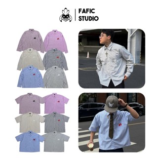 Áo Sơ Mi Form Boxy FAFIC THÊU logo FA 2025 Local Brand Unisex Oxford Shirt nam nữ mùa hè đi biển
