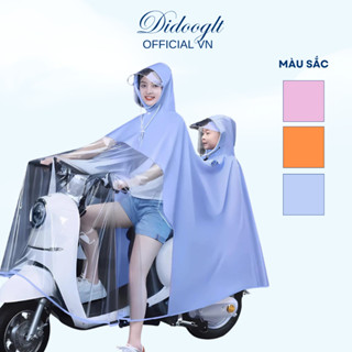 Áo mưa trong suốt Didooglt Áo Mưa Mẹ Và Bé Kèm Kính Chắn Mưa Tháo Rời Tiện Lợi