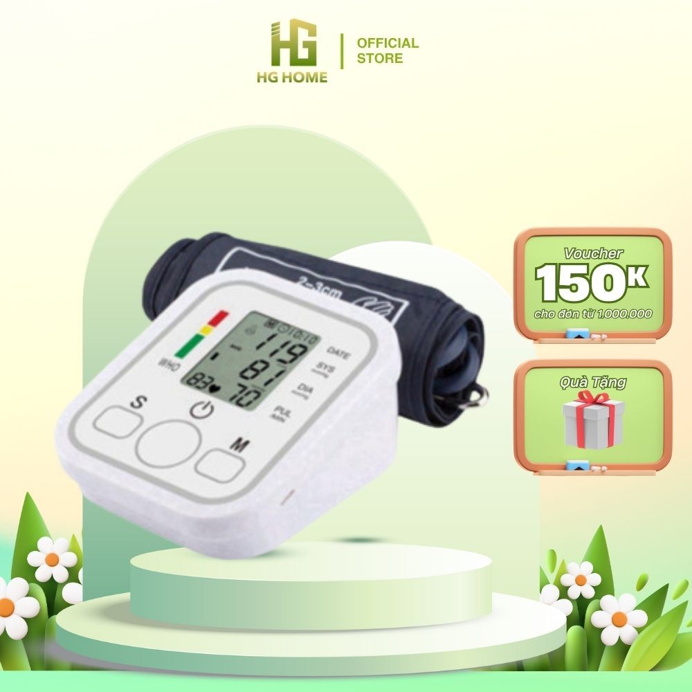 Máy Đo Huyết Áp Tại Nhà,Đo Nhịp Tim Điện Tử Bắp Tay,chính xác và truyền kết quả đo qua giọng nói HGHOME