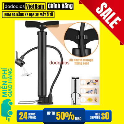 Bơm xe đạp xe máy dododios thế hệ mới đồng hồ chính xác nhẹ hơi khỏe