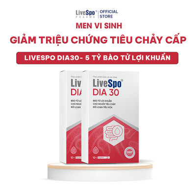 Combo 2 hộp LiveSpo Dia 30 - Giảm Triệu Chứng Tiêu Chảy Cấp (10 ống x 5ml)