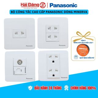  Bộ công tắc vuông cao cấp Panasonic dòng Minerva màu trắng 