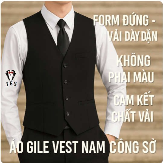 Áo Gile Nam Công Sở Màu Đen/Đô/Xanh Đen, Vest Ghile Phối Suit – Phục Vụ Nhà Hàng – Chống Nhăn, Đứng Form