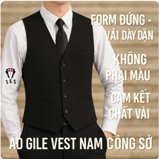 Áo Gile Nam Công Sở Màu Đen/Đô/Xanh Đen, Vest Ghile Phối Suit – Phục Vụ Nhà Hàng – Chống Nhăn, Đứng Form