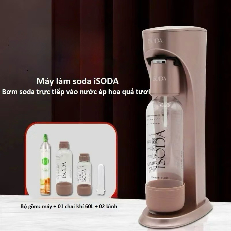 Máy làm soda iSODA chuyên nạp nước ép trái cây, cocktail, nước trái cây lên men ...