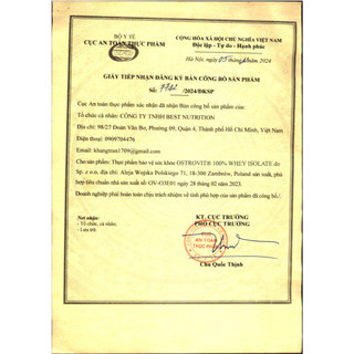 Gói Sample Dùng Thử Ostrovit Whey Protein Isolate 30g