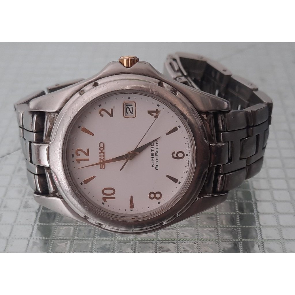 Đồng Hồ Nam Seiko Premier Kinetic Auto Relay 5J22-0B69 CẦN THAY PIN SẠC MỚI