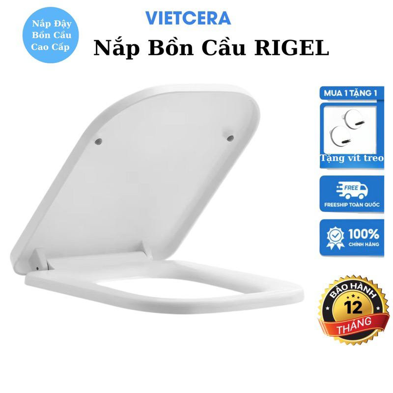 Nắp đậy bồn cầu thay thế cho bồn cầu RIGEL ,BÀN CẦU 1 KHỐI - 2 KHỐI RIGEL NẮP ĐÓNG ÊM nhập khẩu - Bả