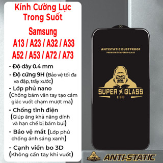 Kính cường lực Samsung A13 / A23 / A32 / A33 / A52 / A52s / A53 / A72 / A73 .Kính kingkong full màn