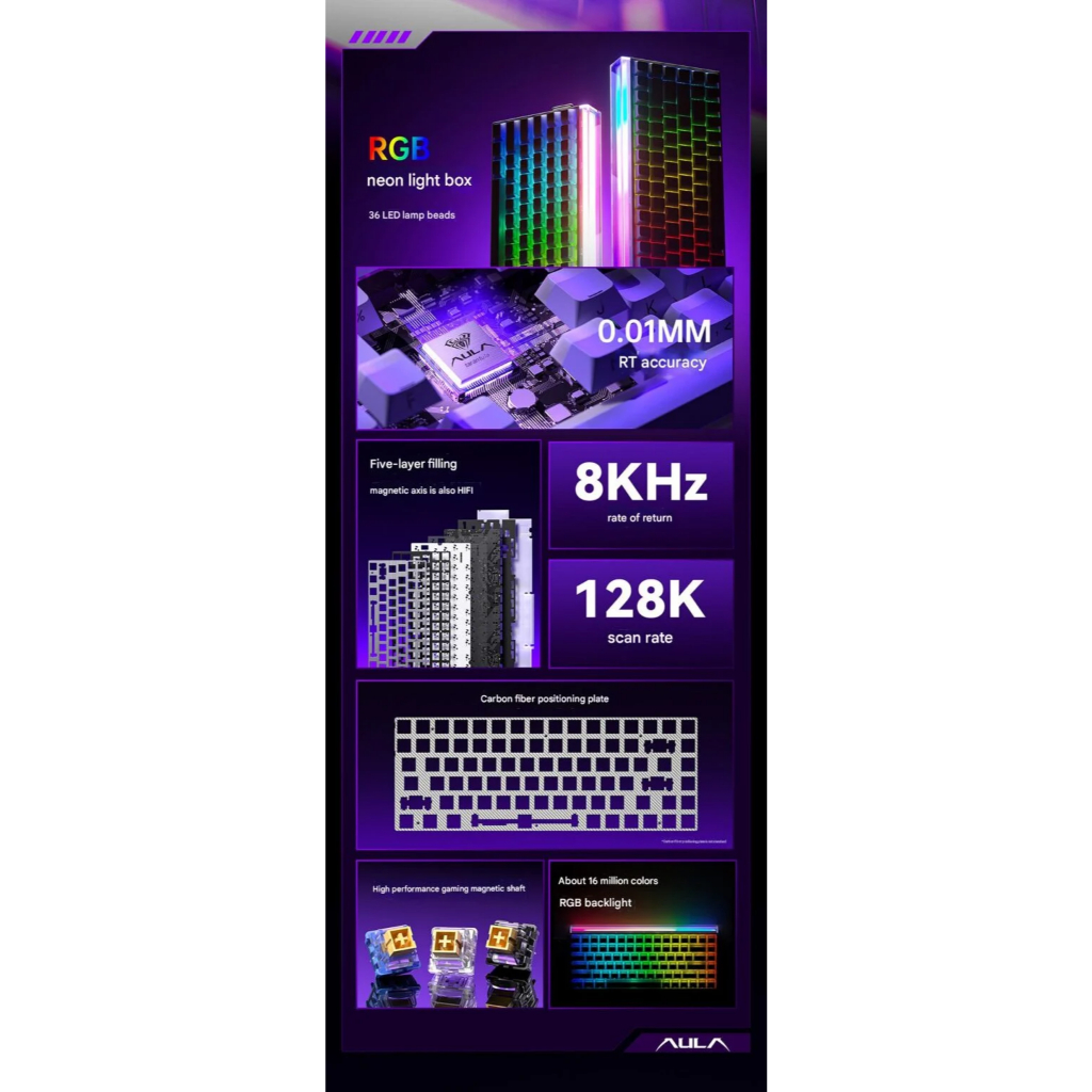 ( NEW - Rapid Trgger ) AULA HERO68 - HERO84 | 8k Polling Rate |0.01mm | BigBuy360 - bigbuy360.vn