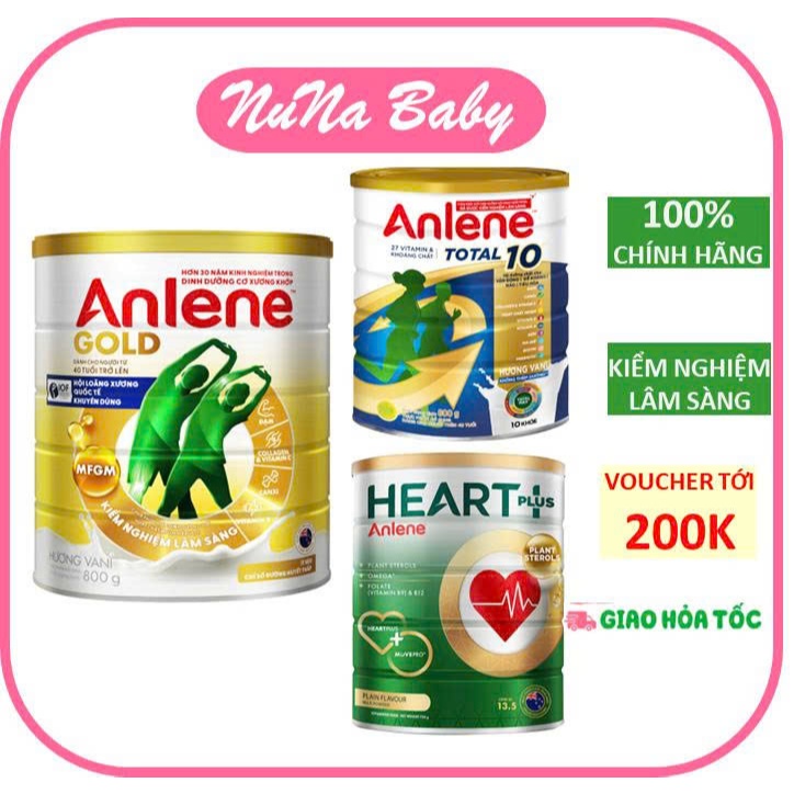 Sữa bột Anlene Gold 5X /TOTAL 10/ HEART PLUS Hương Vani 400g/800g